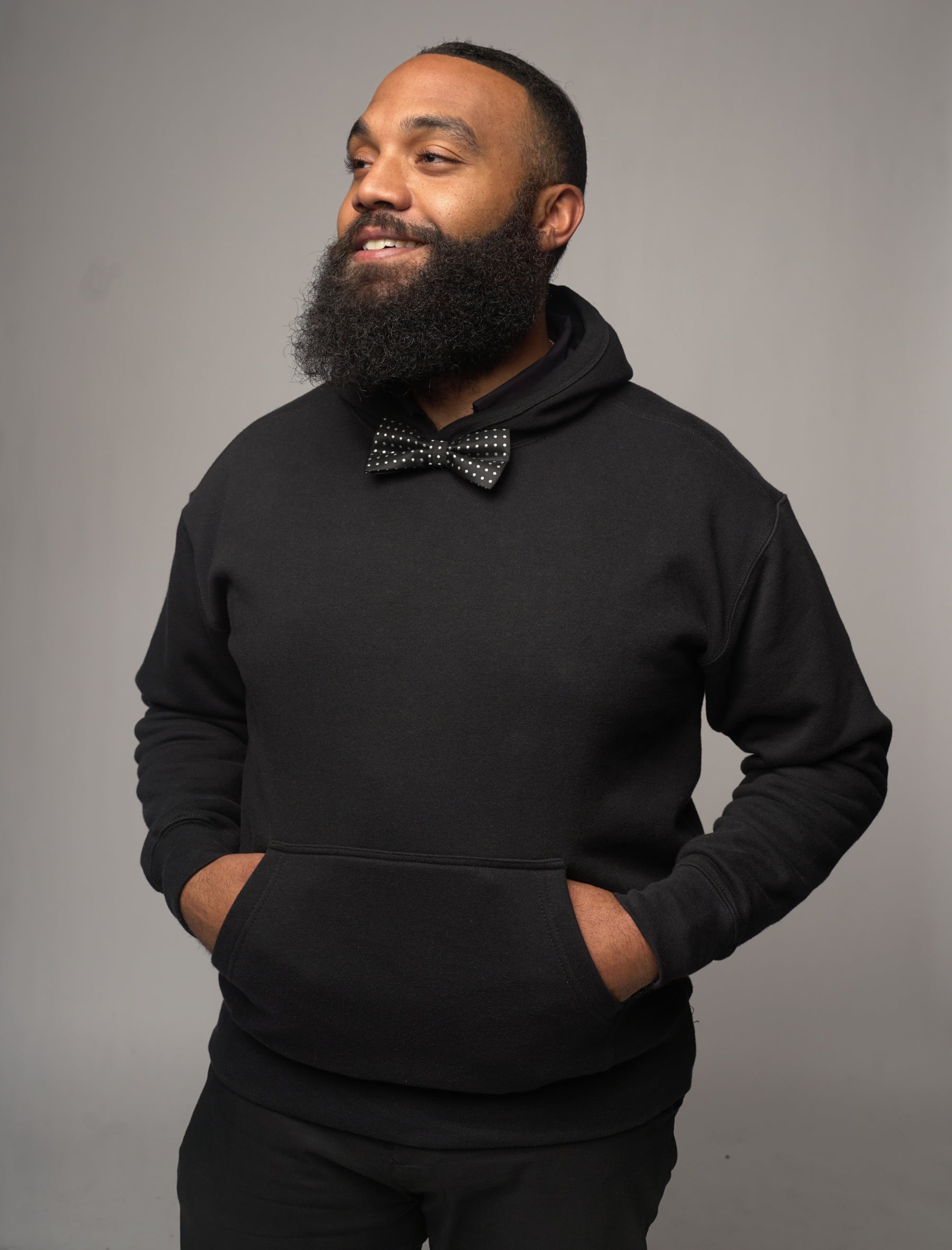 Classic black with black bowtie